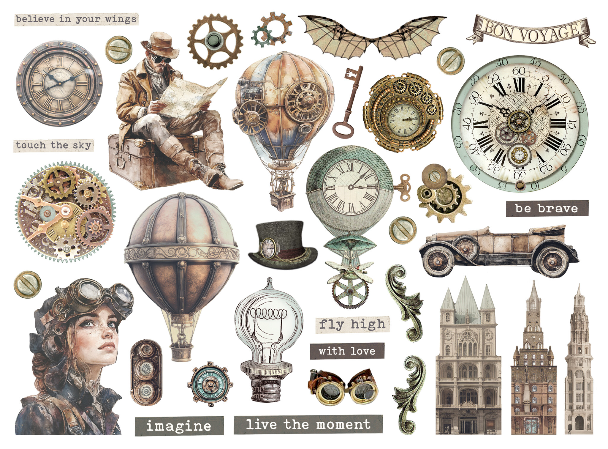 Stamperia Die cuts assorted -  Voyages Fantastiques