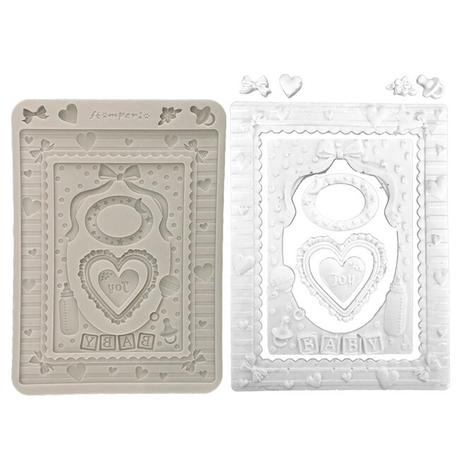 Stamperia Silicon mould A5 - Baby frames and hearts