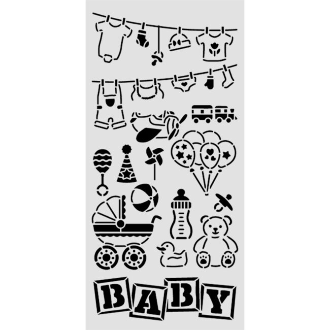 Stamperia Thick stencil cm 12X25 - Baby elements