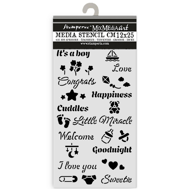 Stamperia Thick stencil cm 12X25 - Baby quotes