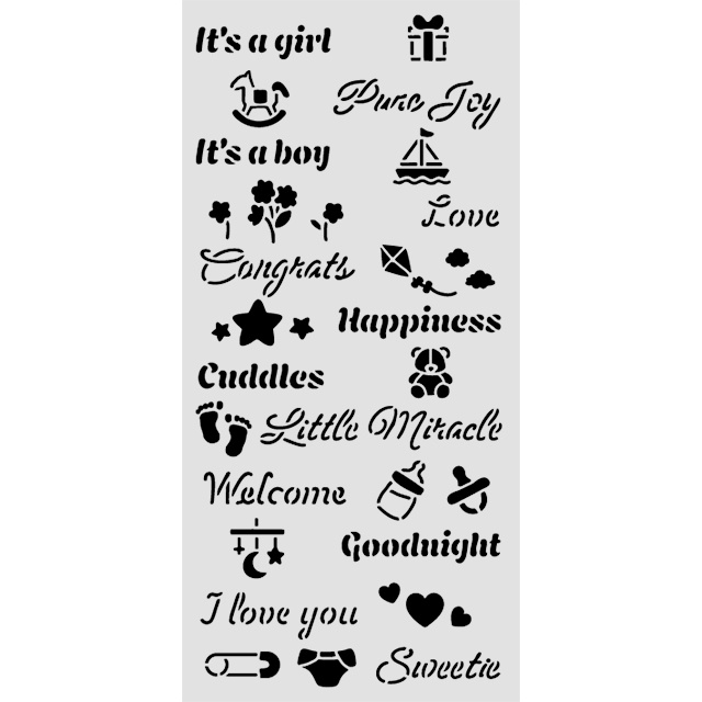 Stamperia Thick stencil cm 12X25 - Baby quotes