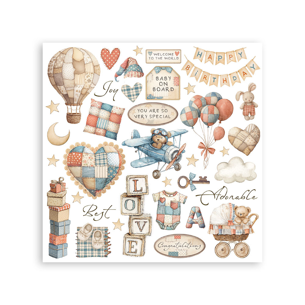 Stamperia Rub on kit cm 15,5x15,5 - 6 pages Baby