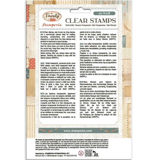 Stamperia Acrylic stamp cm 14x18 - Family hearts