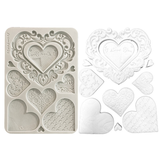 Stamperia Silicon mould A5 - Family hearts