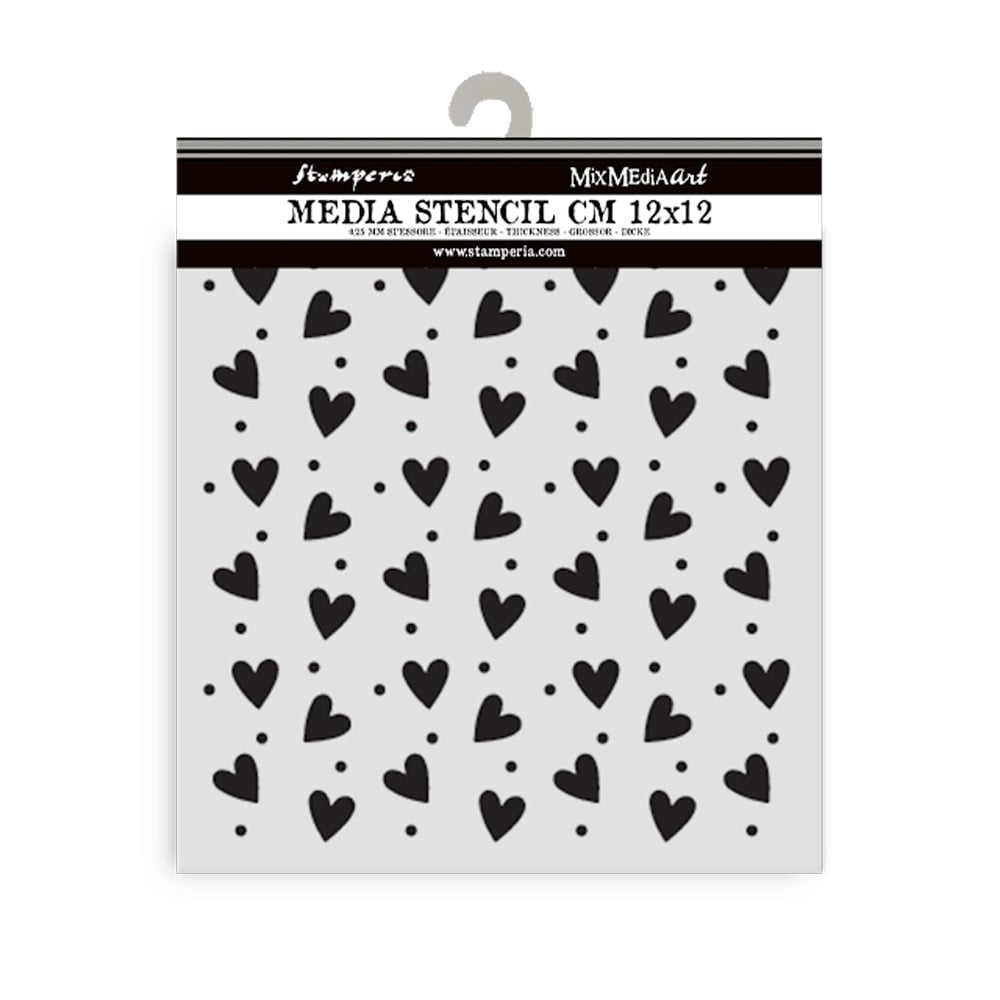 Stamperia Thick stencil cm 12X12 - Family heart texture