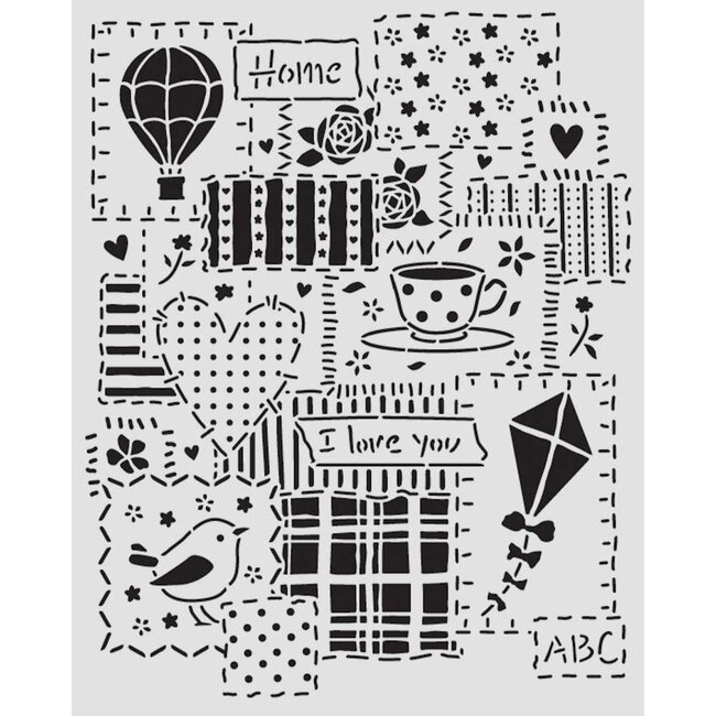 Stamperia Thick stencil cm 20X25 - Family patchwork