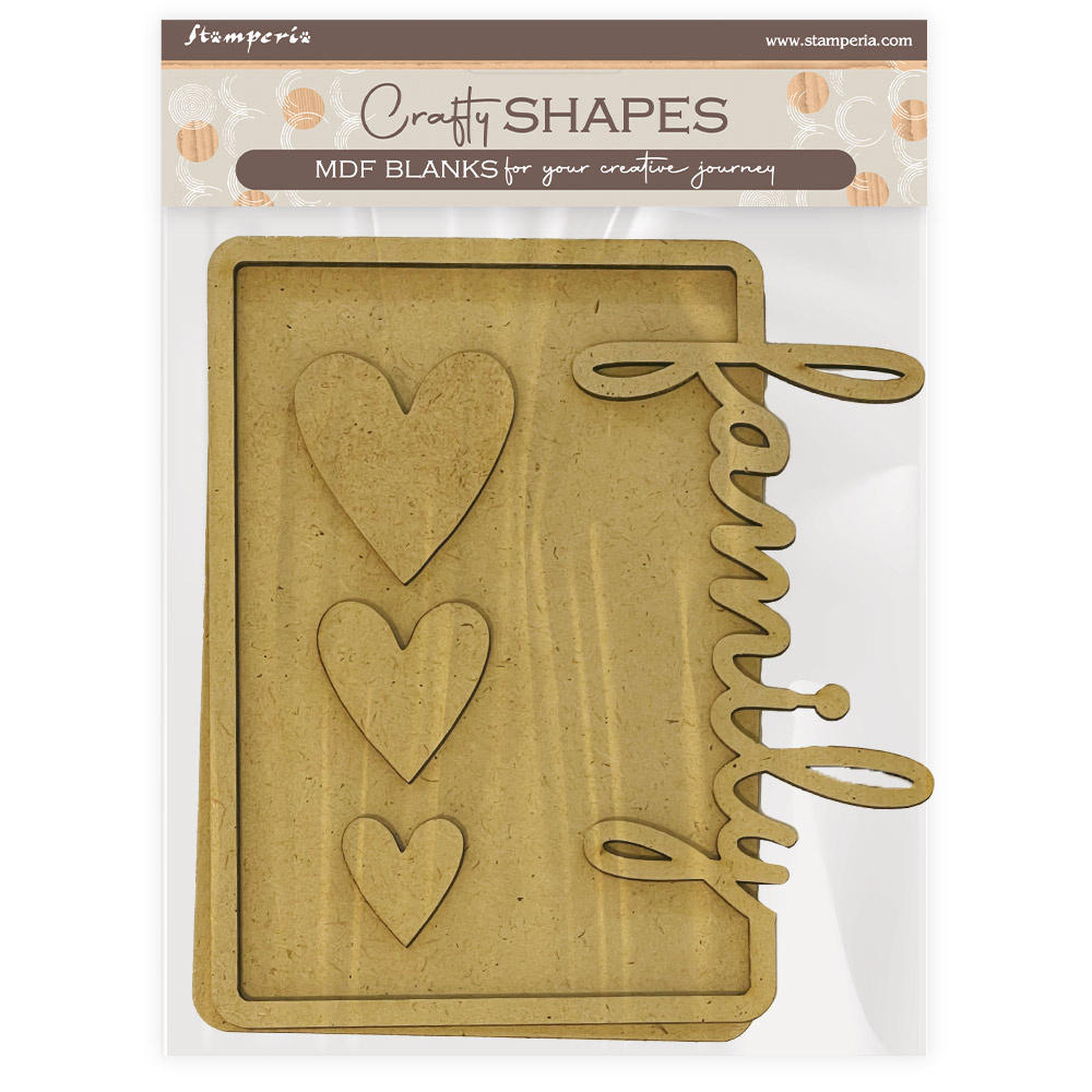 Stamperia Crafty shapes: Family plate family hearts