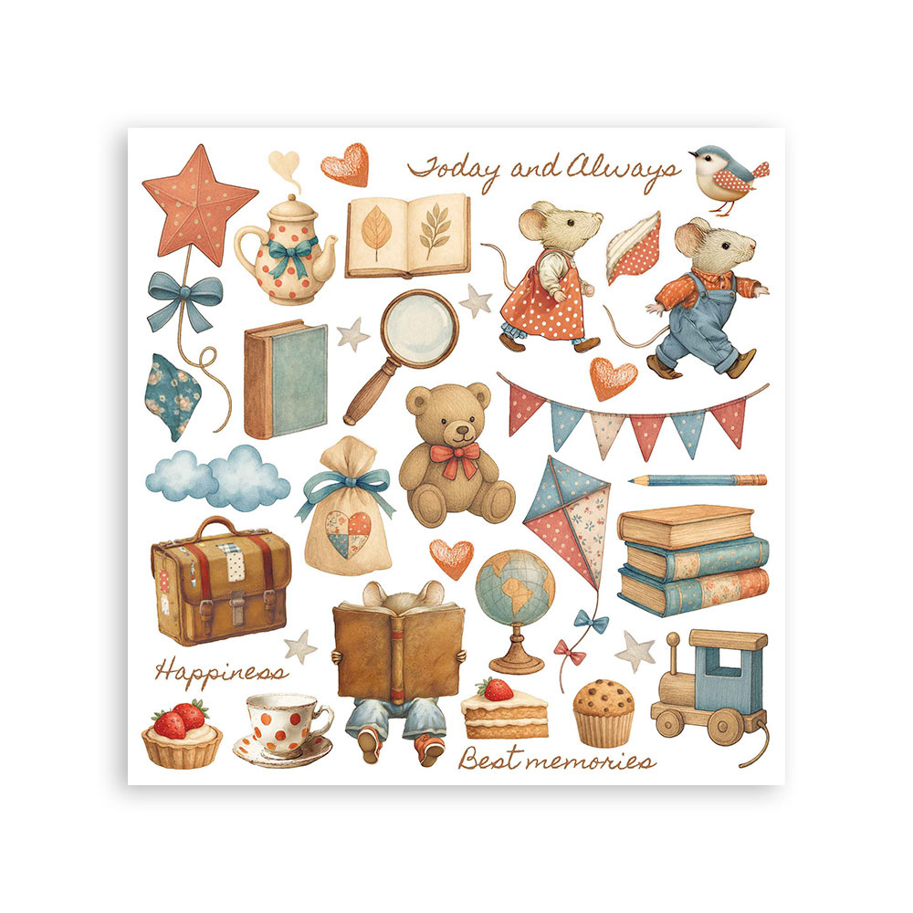 Stamperia Rub on kit cm 15,5x15,5 - 6 pages Family