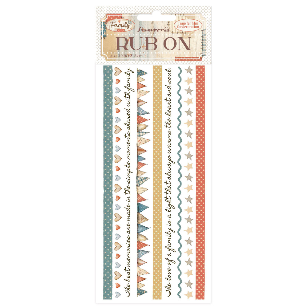 Stamperia Rub-on cm 10,16x21,6 - Family stripes