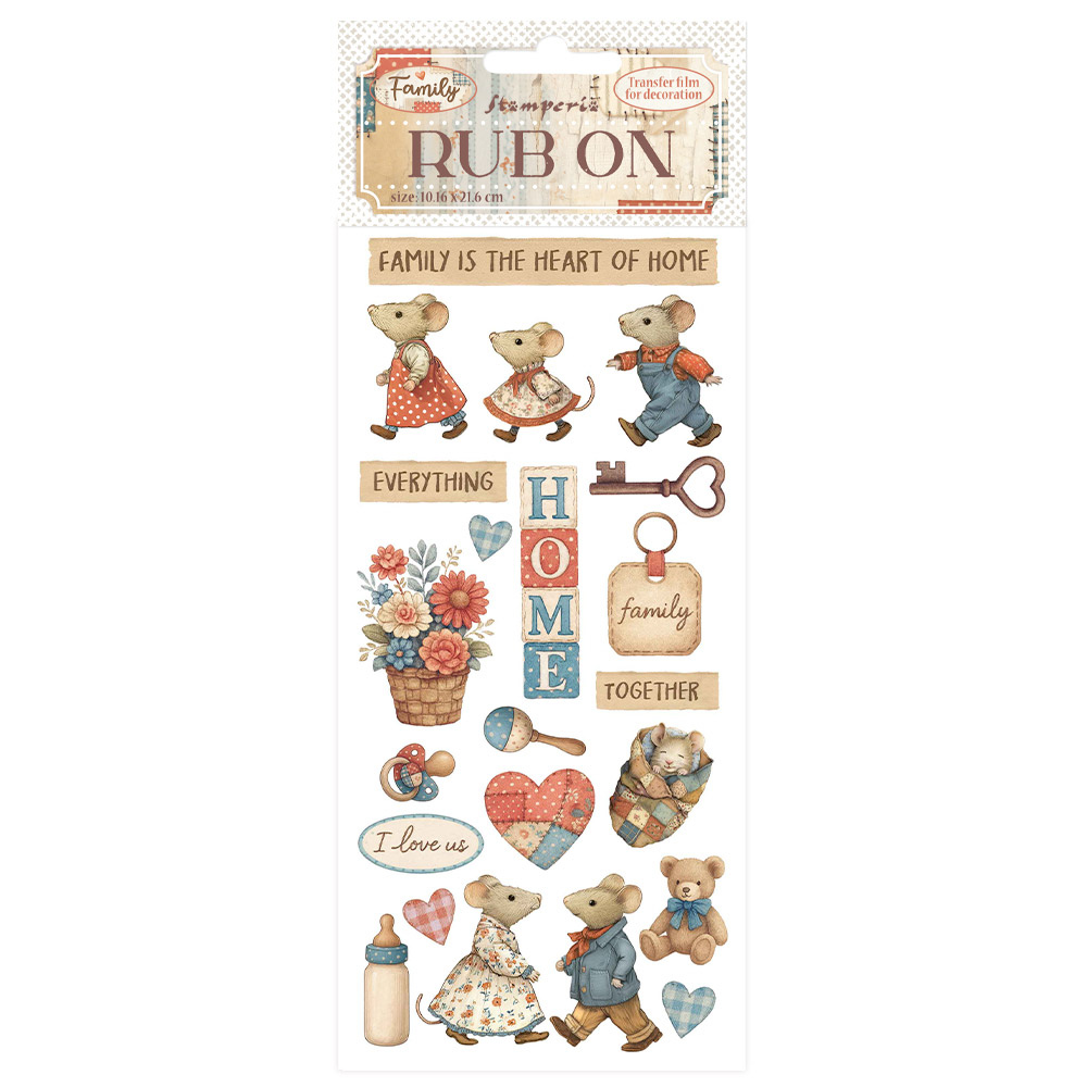 Stamperia Rub-on cm 10,16x21,6 - Family Home