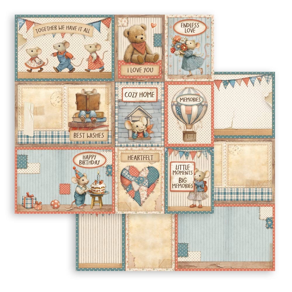 Stamperia Scrapbooking Pad 10 sheets cm 30,5x30,5 (12"x12") - Family