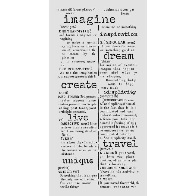 Stamperia Thick stencil cm 12X25 - Create Happiness Secret Diary dictionary