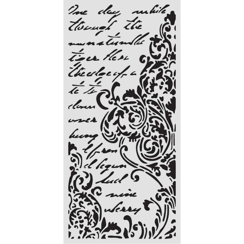 Stamperia Thick stencil cm 12X25 - Secret Diary Frieze with lettering