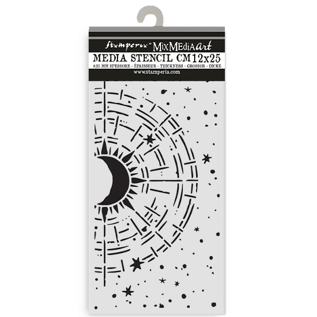 Stamperia Thick stencil cm 12X25 - Secret Diary cosmic compass