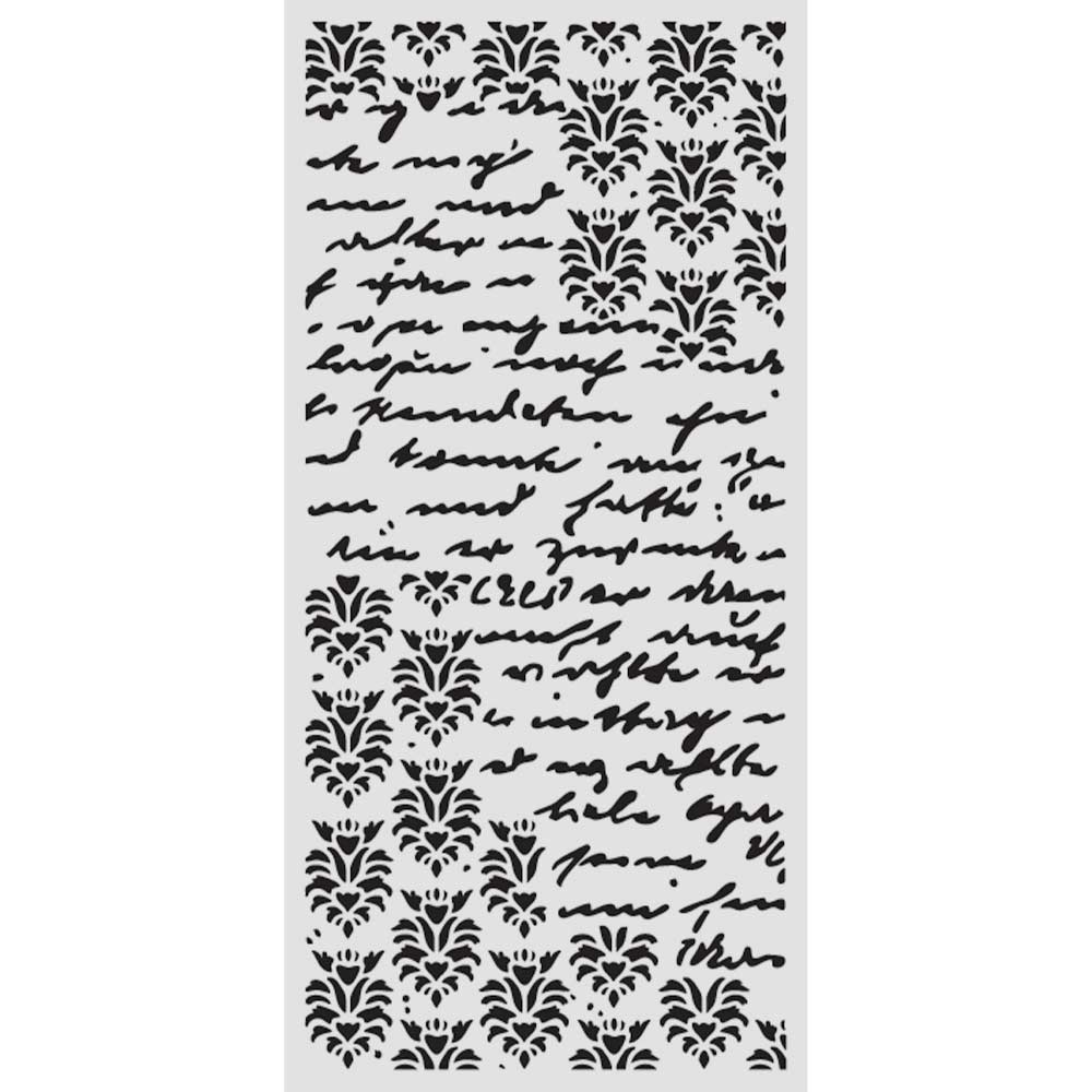 Stamperia Thick stencil cm 12X25 - Secret Diary seal and writings