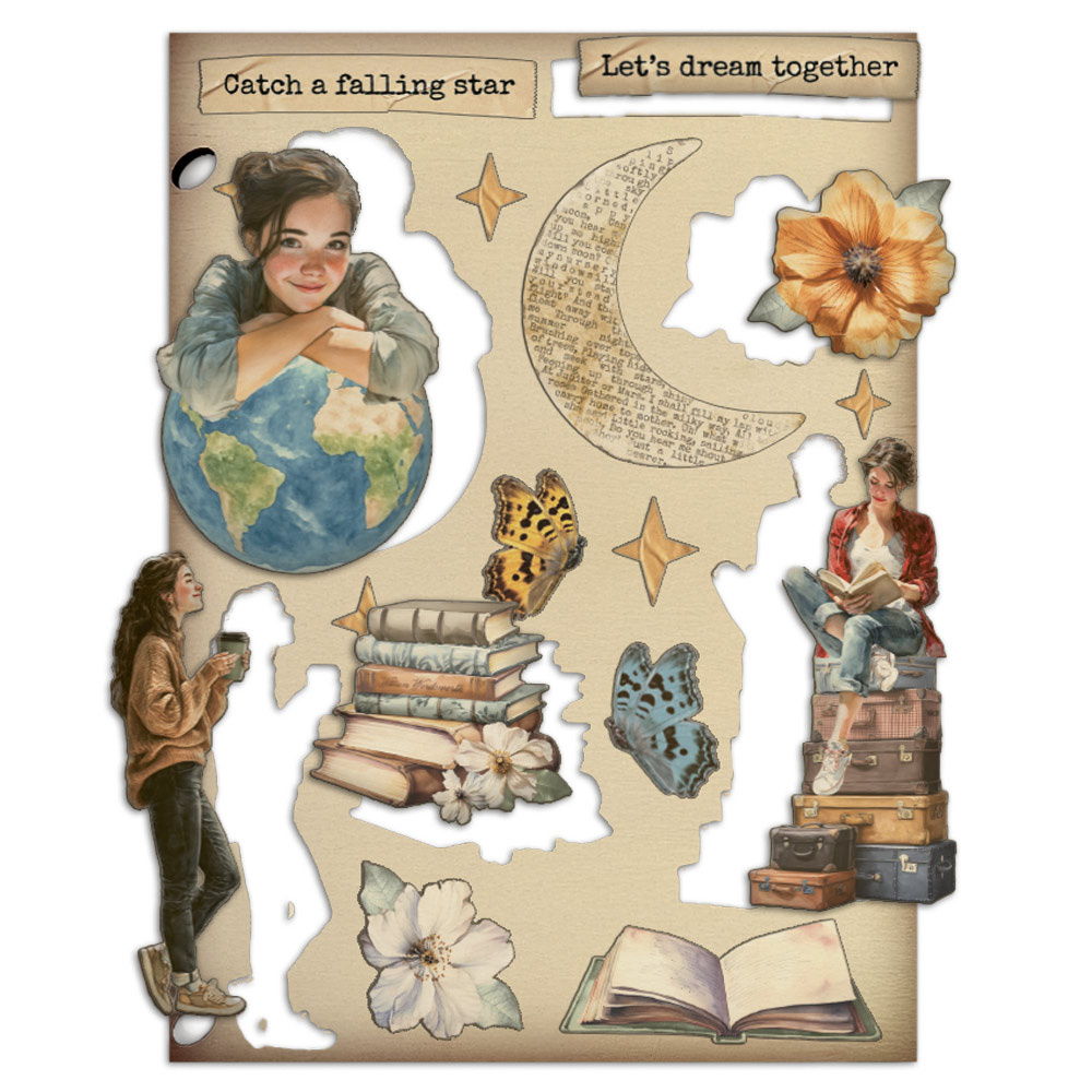 Stamperia Colored Wooden shape A5 - Secret Diary