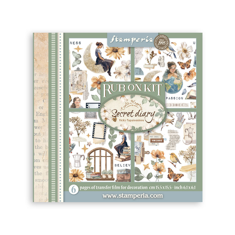 Stamperia Rub on selection cm 20,5x23 6 pages - Secret Diary