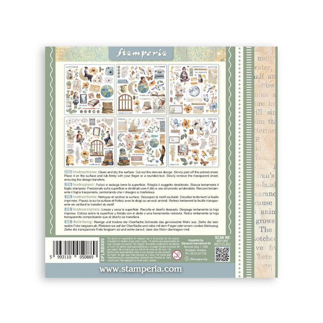 Stamperia Rub on kit cm 15,5x15,5 - 6 pages Secret Diary