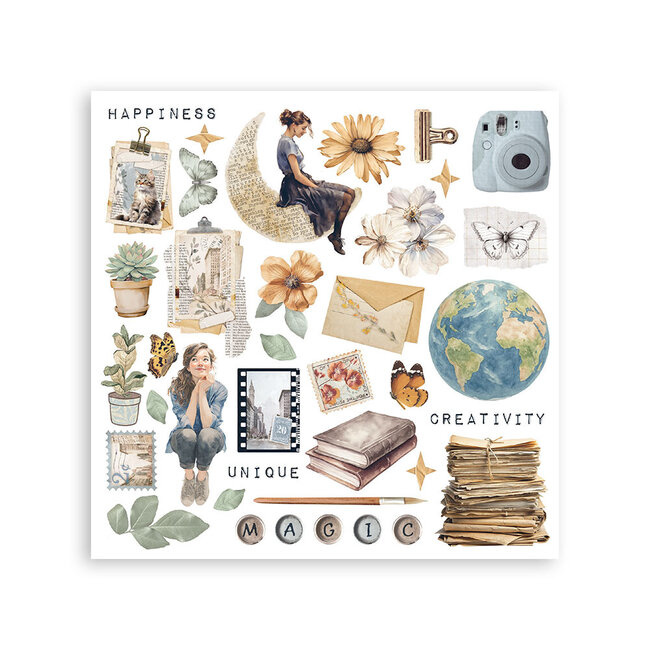 Stamperia Rub on kit cm 15,5x15,5 - 6 pages Secret Diary