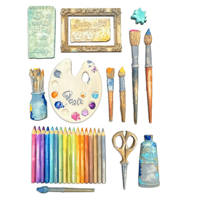 Stamperia Silicon mould A5 - Daisy Art daisy and butterfly