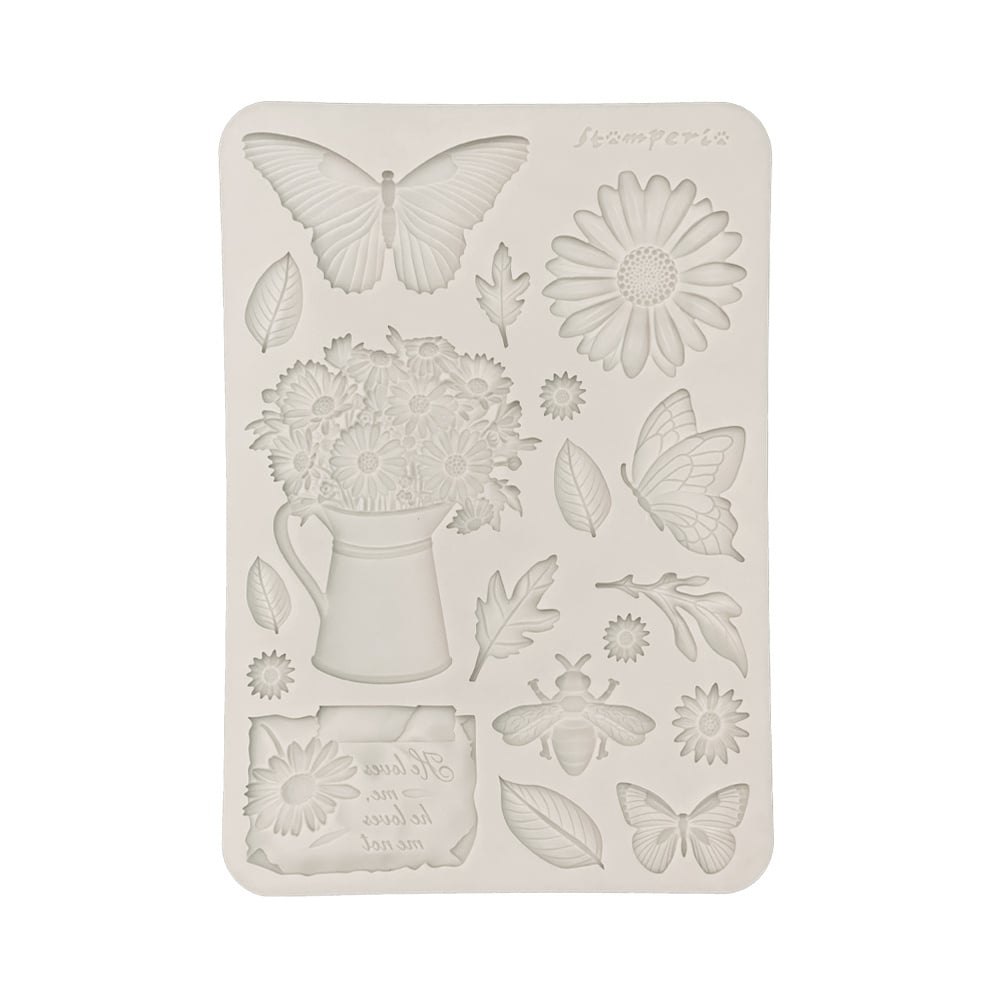 Stamperia Silicon mould A5 - Daisy Art daisy and butterfly