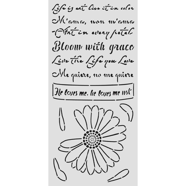 Stamperia Thick stencil cm 12X25 - Daisy Art He Loves me, He loves me not