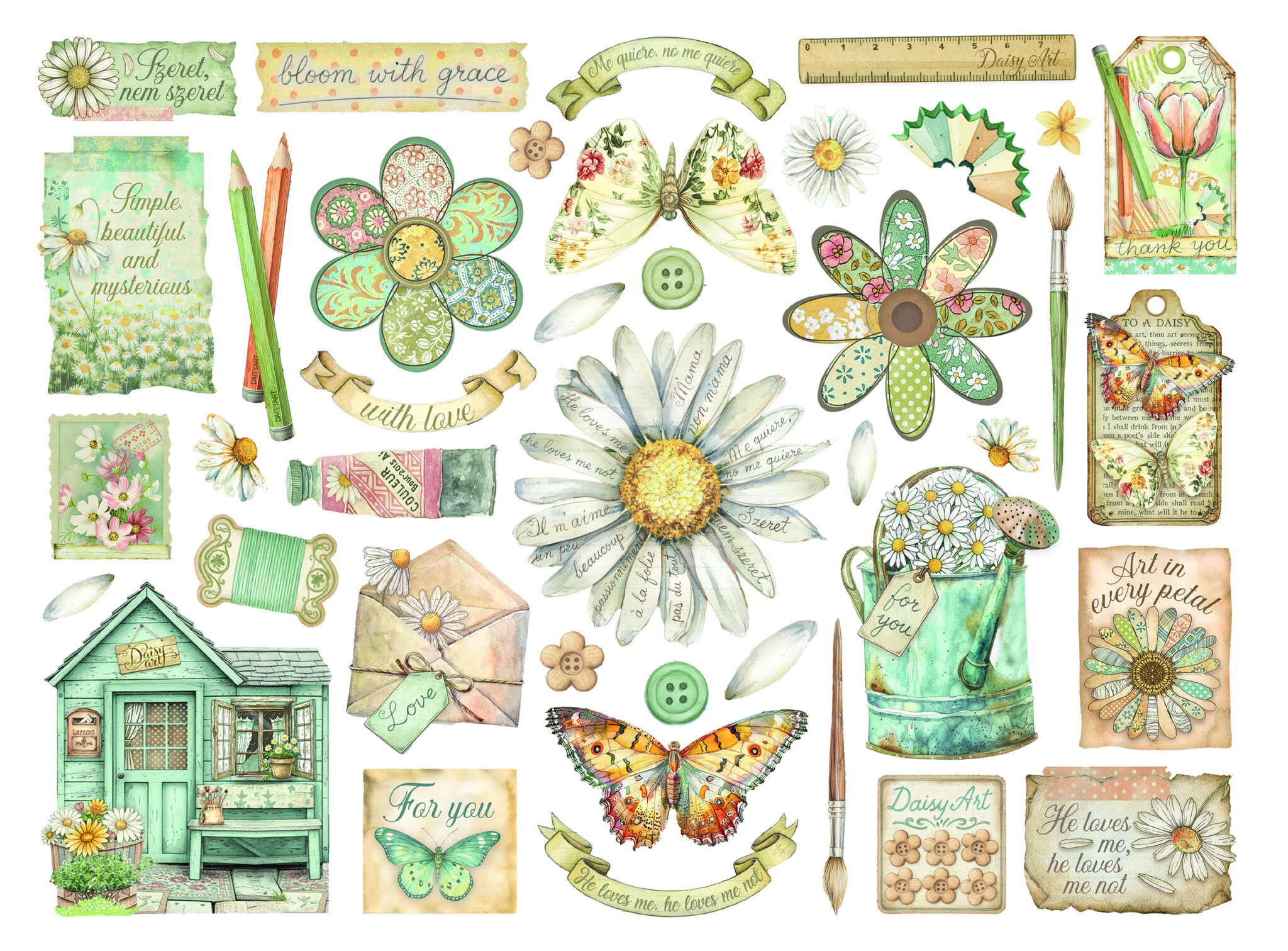 Stamperia Die cuts assorted - Daisy Art