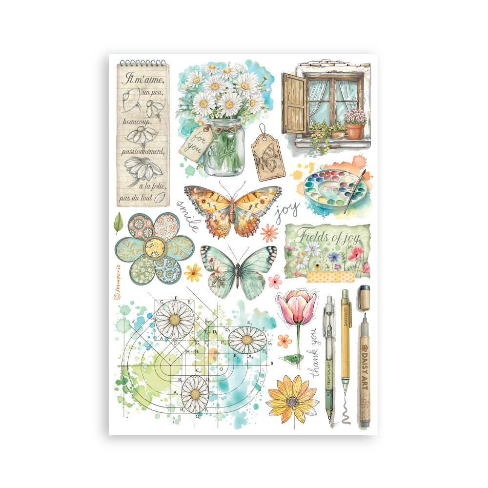 Stamperia Washi pad 8 sheets A5 - Daisy Art
