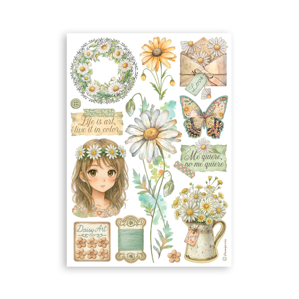 Stamperia Washi pad 8 sheets A5 - Daisy Art