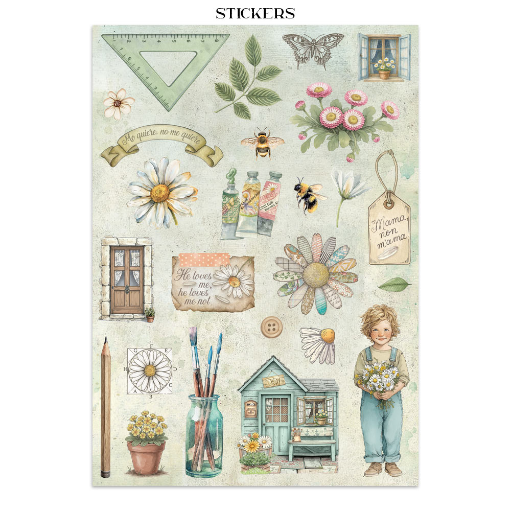 Stamperia Junk journal stickers, cut-outs, backgrounds - Daisy Art