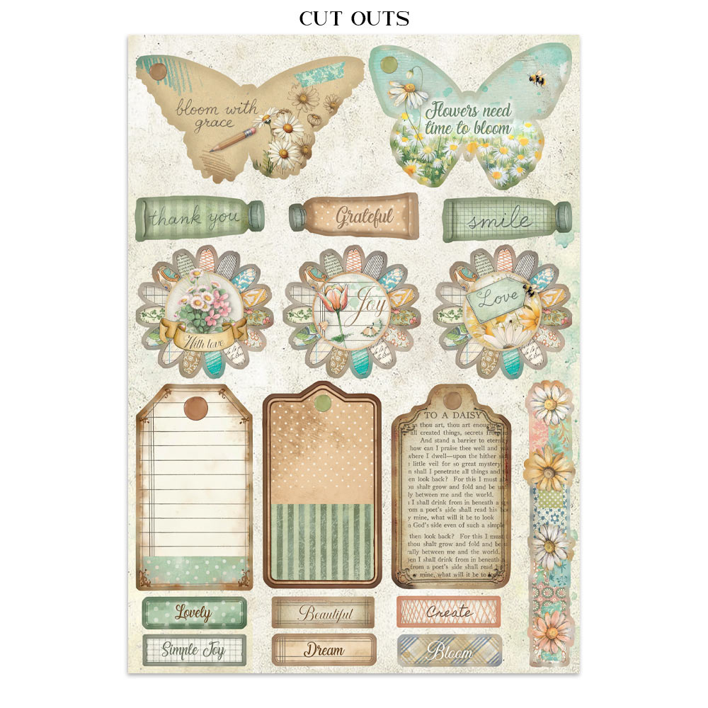 Stamperia Junk journal stickers, cut-outs, backgrounds - Daisy Art