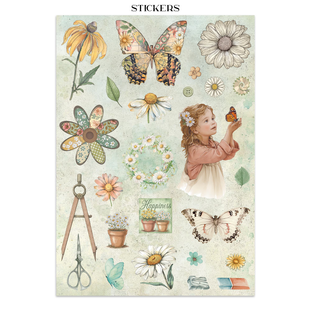 Stamperia Junk journal stickers, cut-outs, backgrounds - Daisy Art