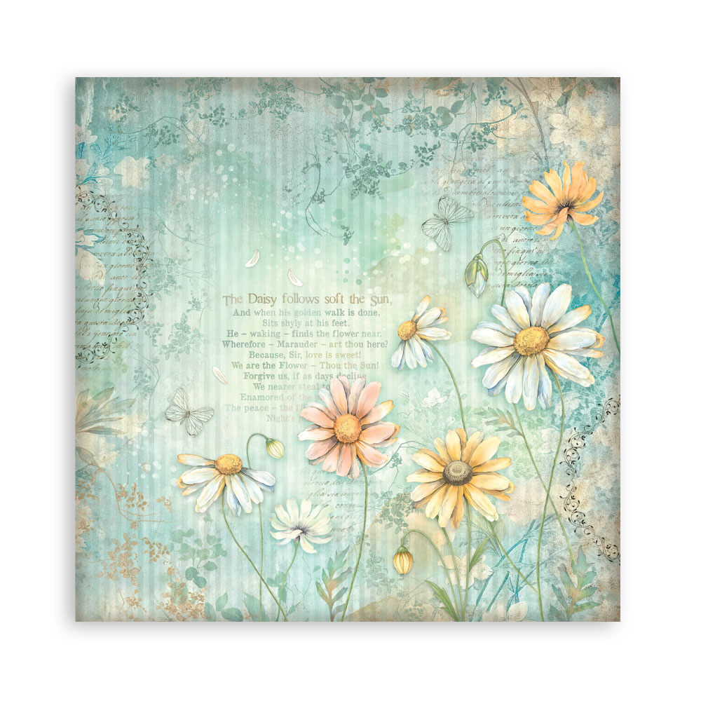 Stamperia Scrapbooking Pad 22 sheets cm 20,3X20,3 (8"X8") Single Face Daisy Art