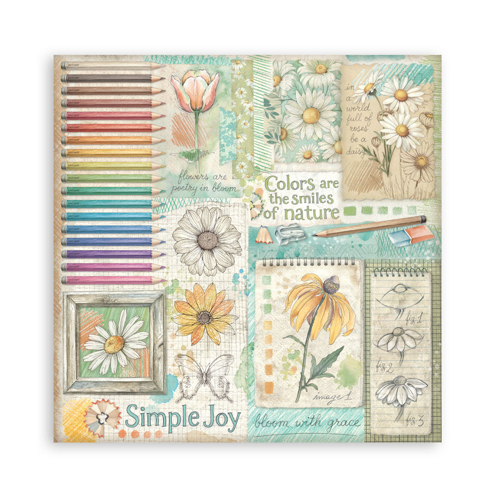 Stamperia Scrapbooking Pad 22 sheets cm 30,5x30,5 (12"x12") Single face - Daisy Art