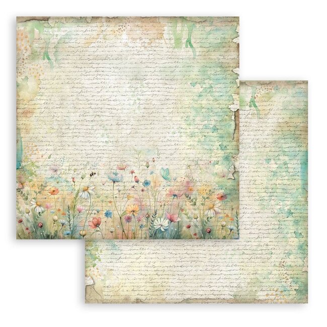 Stamperia Scrapbooking Small Pad 10 sheets cm 20,3X20,3 (8"X8") Backgrounds Selection - Daisy Art
