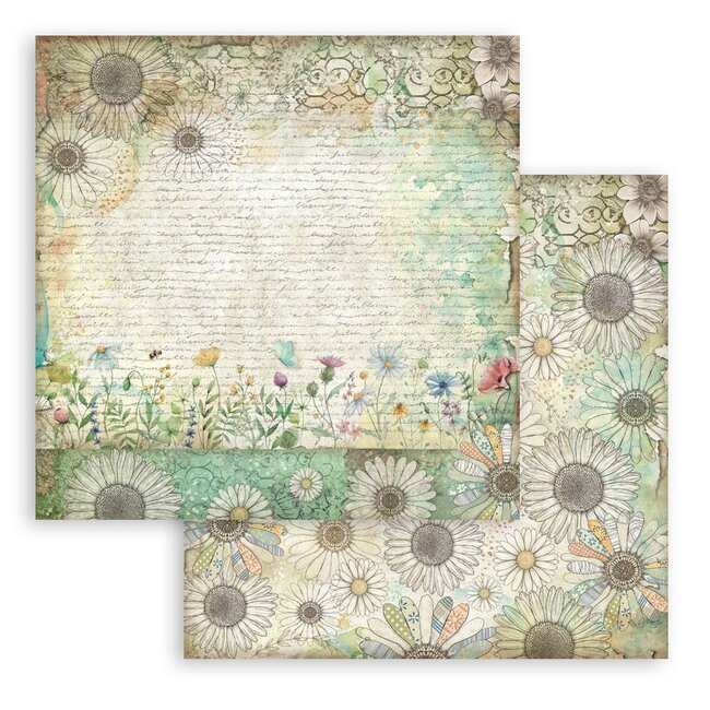Stamperia Scrapbooking Small Pad 10 sheets cm 20,3X20,3 (8"X8") - Daisy Art
