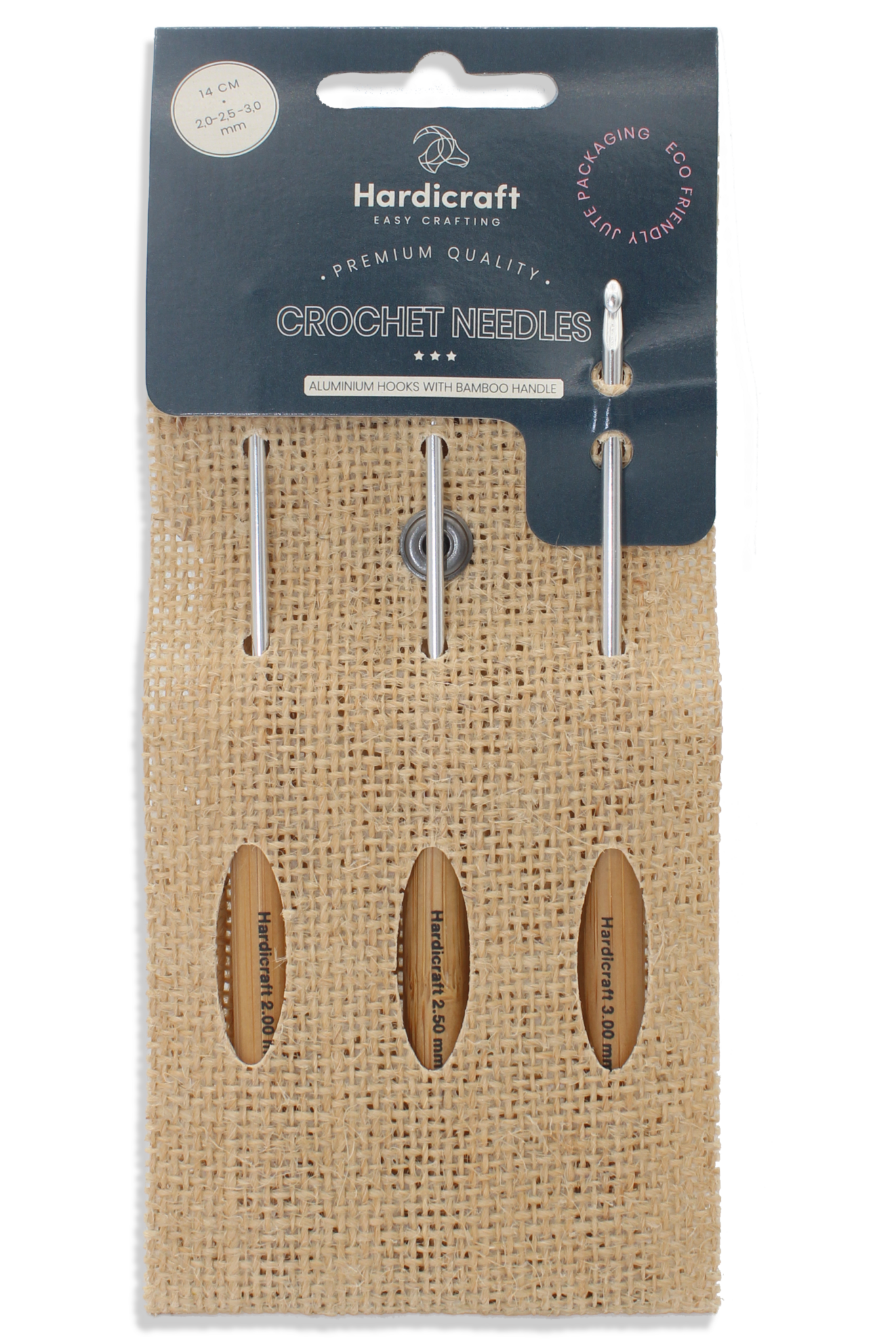 Hardicraft Haaknaalden Set met Ergonomische Bamboe Handgreep – 2.0 / 2.5 / 3.0 mm