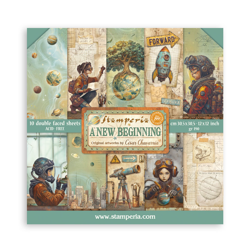 Stamperia Scrapbooking Pad 10 sheets cm 30,5x30,5 (12"x12") - A new Beginning