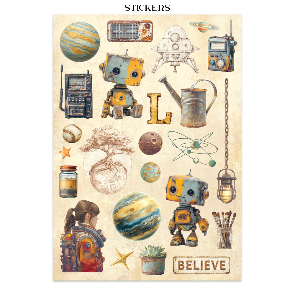 Stamperia Junk journal stickers, cut-outs, backgrounds - A new Beginning