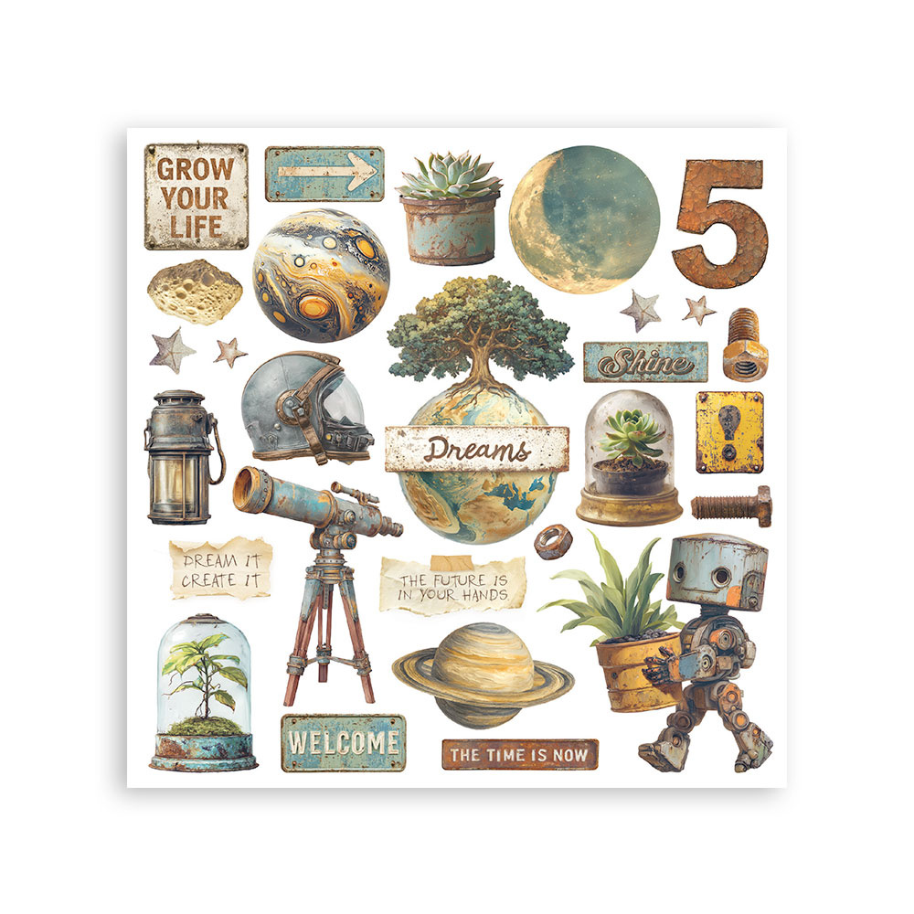 Stamperia Rub on kit cm 15,5x15,5 - 6 pages  A new Beginning