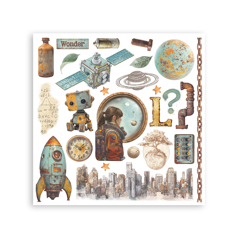 Stamperia Rub on kit cm 15,5x15,5 - 6 pages  A new Beginning