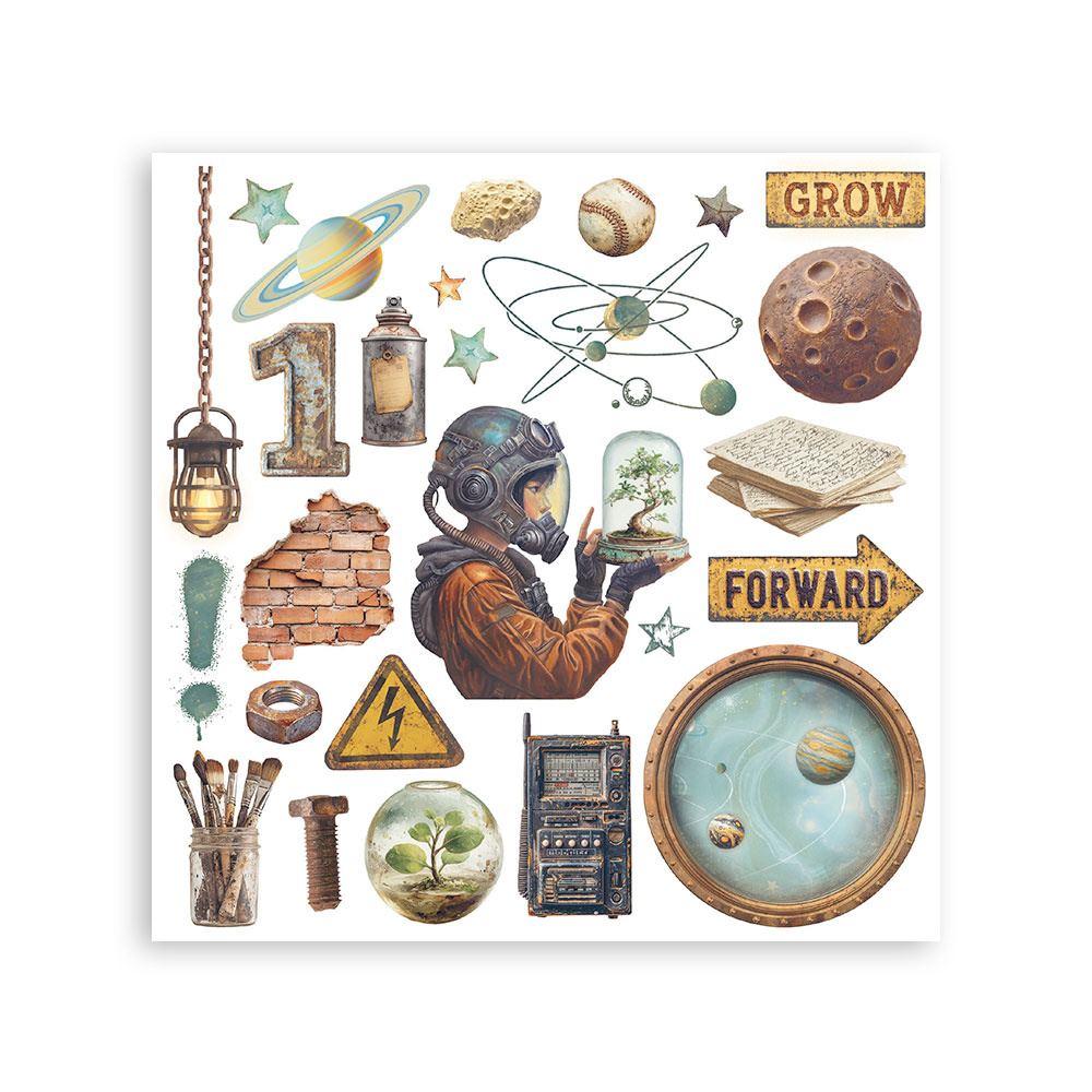 Stamperia Rub on kit cm 15,5x15,5 - 6 pages  A new Beginning