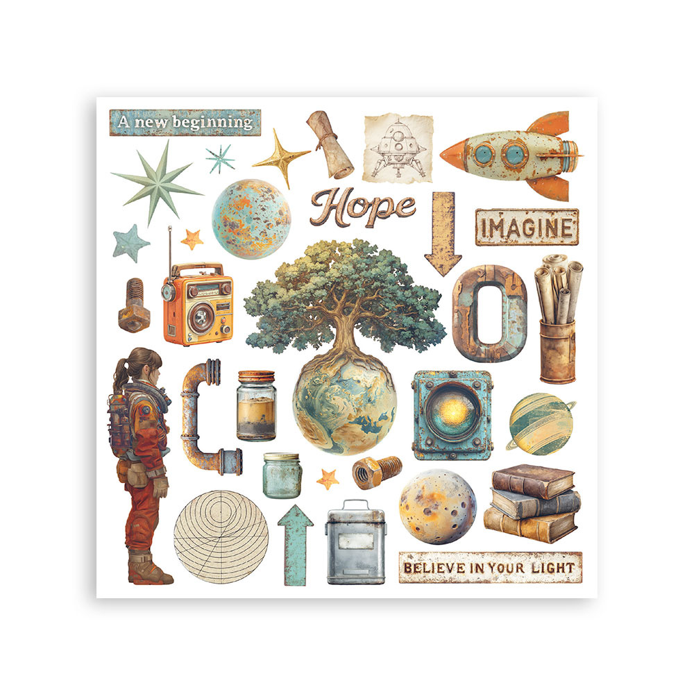 Stamperia Rub on kit cm 15,5x15,5 - 6 pages  A new Beginning