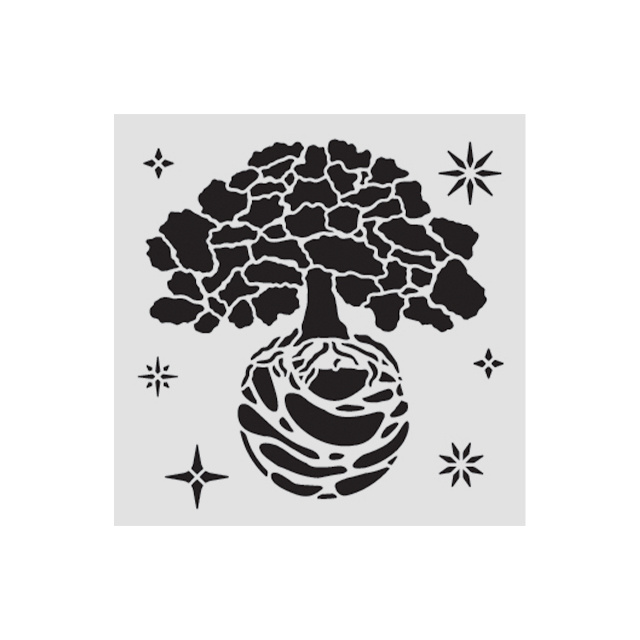 Stamperia Thick stencil cm 12X12 - A new Beginning The World Tree
