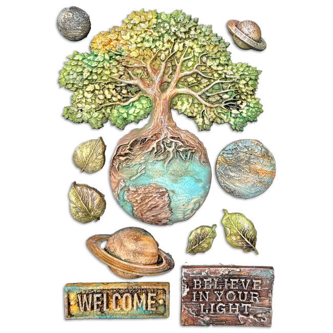 Stamperia Silicon mould A5 - A new Beginning planets