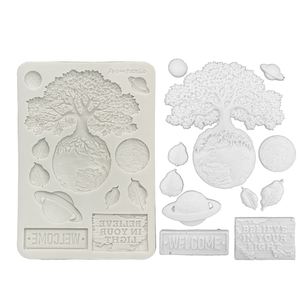 Stamperia Silicon mould A5 - A new Beginning planets