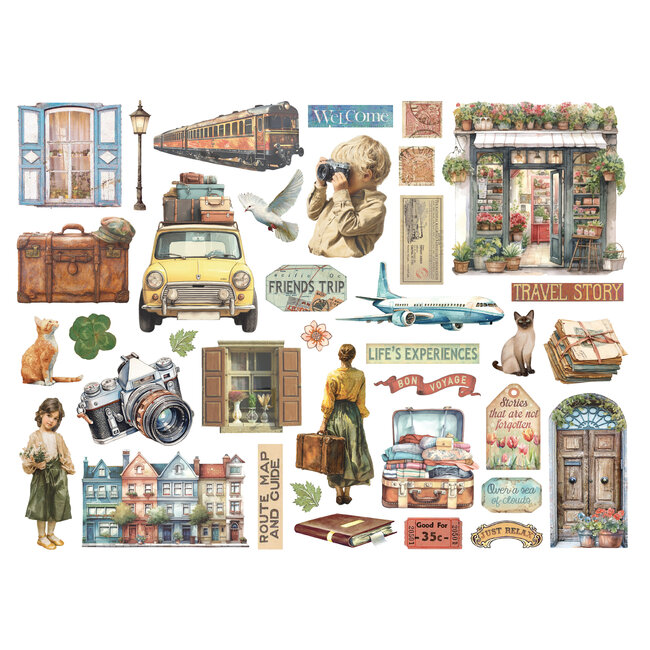 Stamperia Die cuts assorted -  Art of Travelling