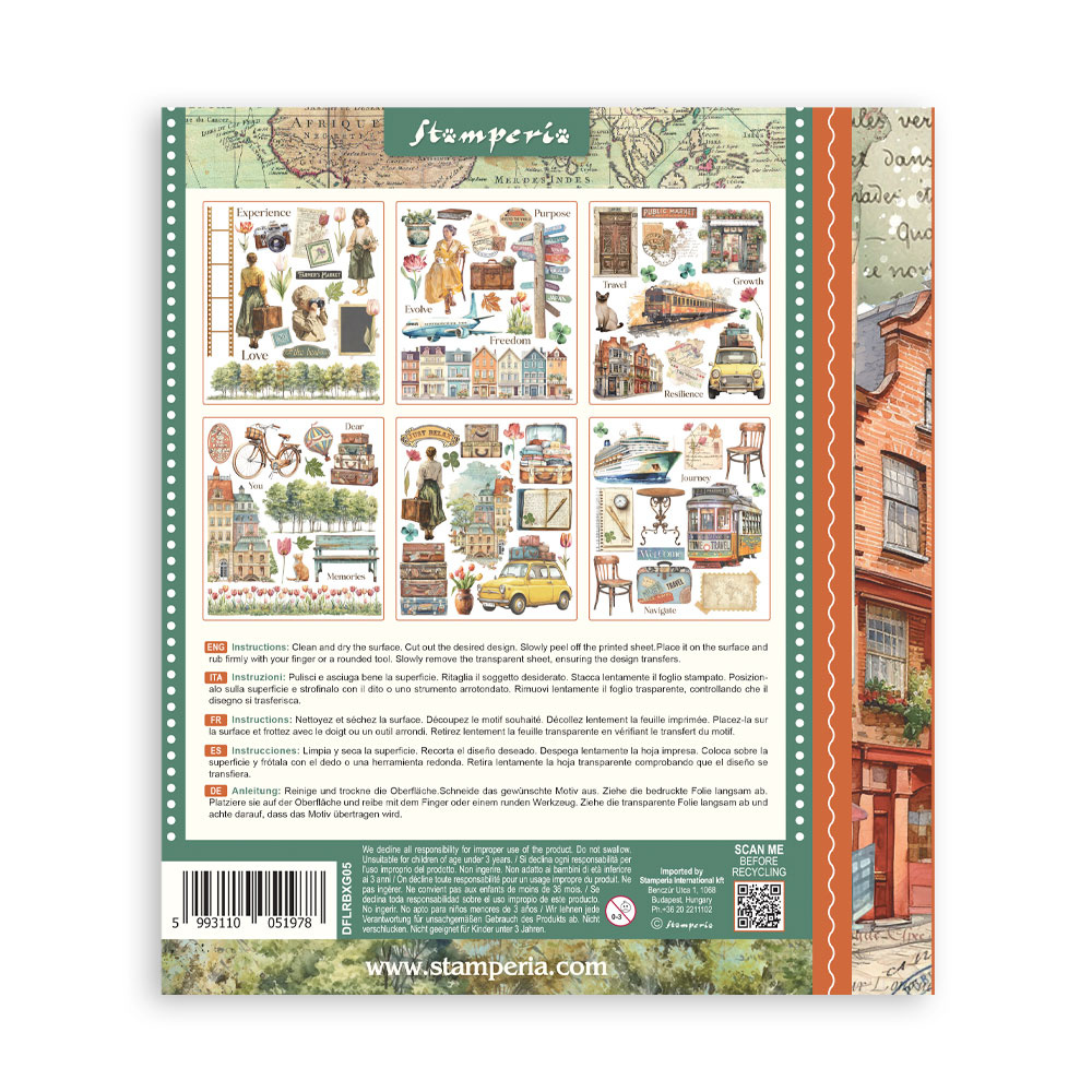 Stamperia Rub on selection cm 20,5x23 6 pages - Art of Travelling