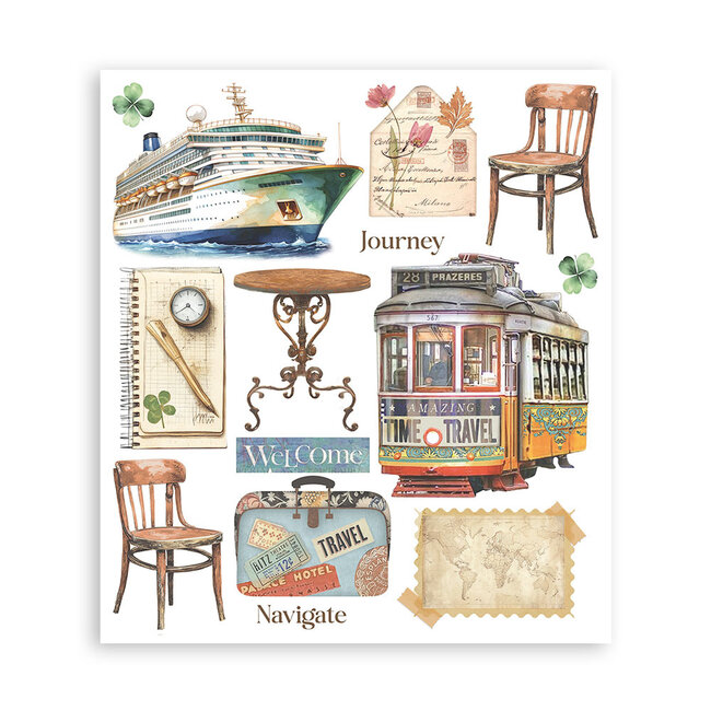 Stamperia Rub on selection cm 20,5x23 6 pages - Art of Travelling