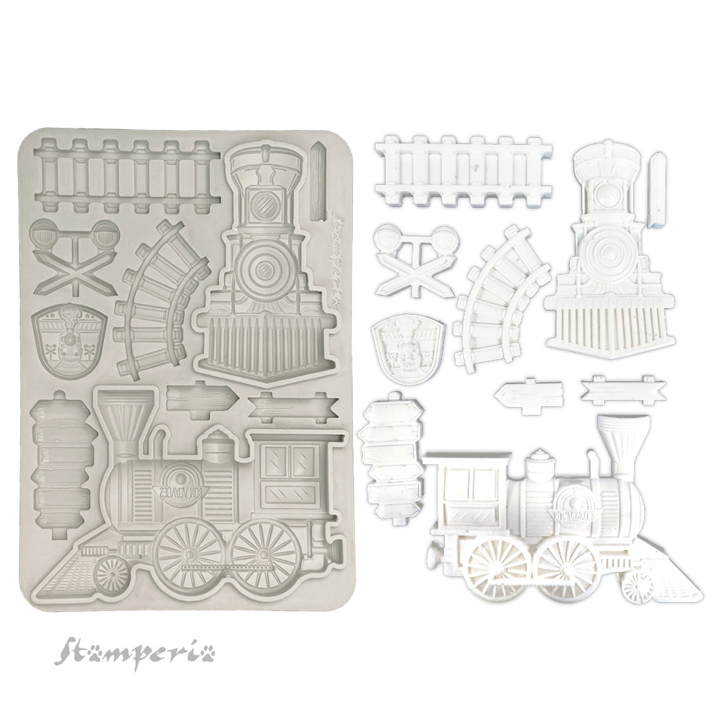 Stamperia Silicon mould A5 - Art of Travelling train